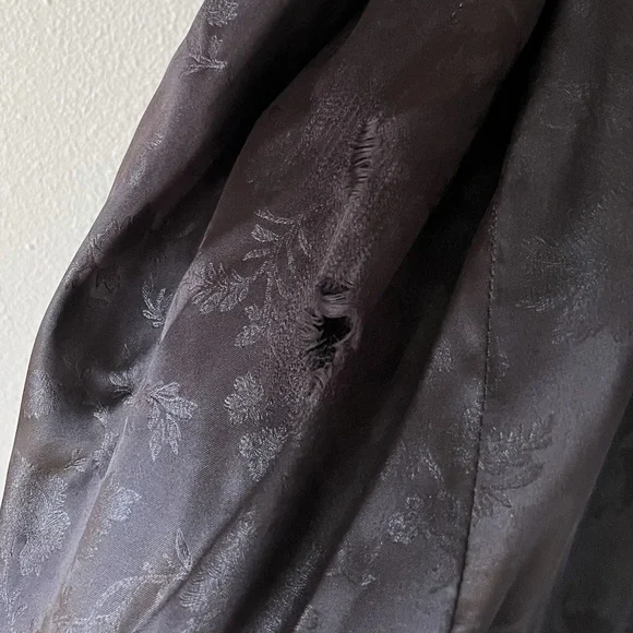 Vintage 80s Black Faux Fur Teddy Coat Colorblock Stripe Size Medium - Picture 9 of 12